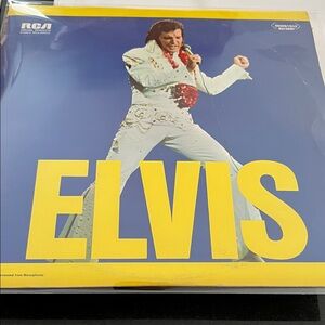 RCA Elvis Home Art Print - Blue and Yellow
